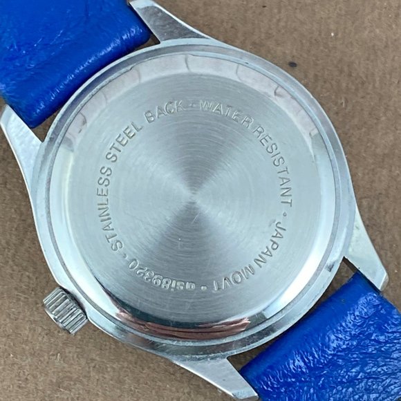 Vintage Silver Tone Eddie Bauer Watch New Blue 8 Inch Strap - Picture 5 of 7